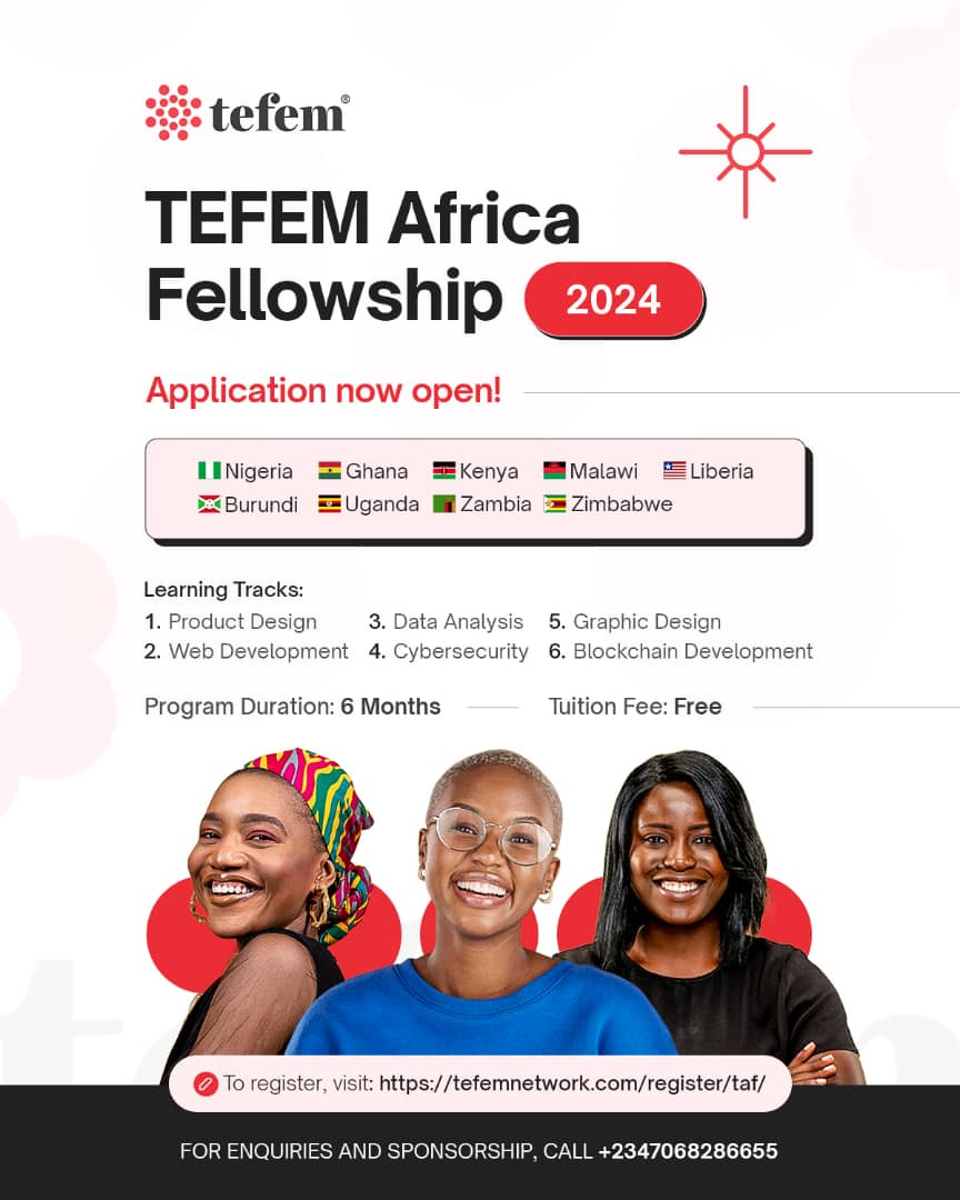 TEFEM launches TEFEM Africa Fellowship for 20,000 Women in 10 Countries.